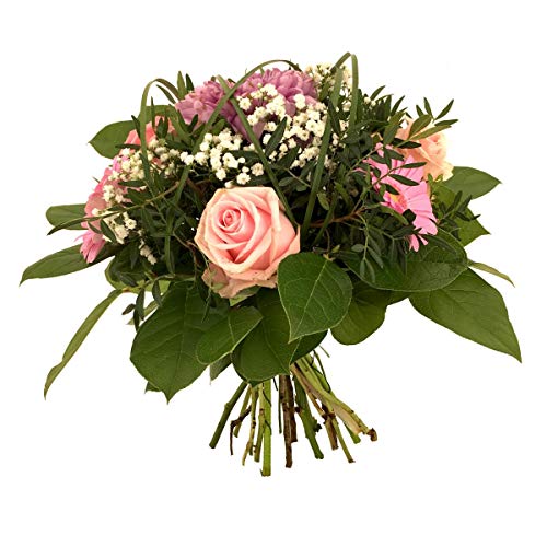 Blumenstrauß Herzensmensch – Frischer Blumenstrauß für Deinen Liebsten mit Rosen, Astern und Schleierkraut – Ideal für Geburtstagsüberraschung, Valentinstag oder besondere Anlässe – Blumenversand