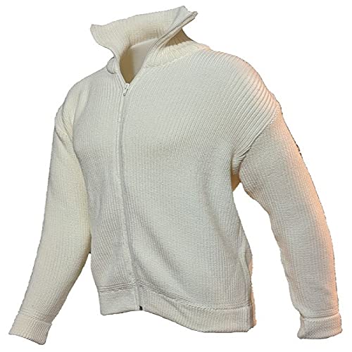 Leuchtfeuer Strickwaren Troyer-Jacke Admiral weiss Strickjacke Made in Germany (48, Weiß)