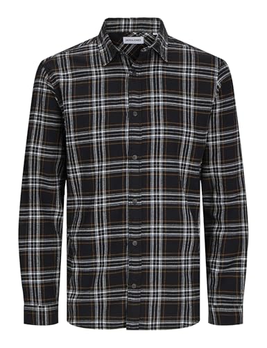 JACK&JONES PLUS Herren Jjjoshua Fall Flannel Shirt Ls Pls Freizeithemd, Schwarz, 4XL Große Größen EU