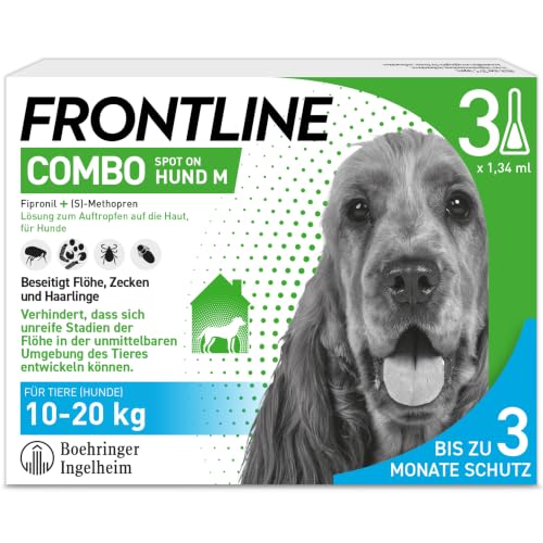 FRONTLINE Combo Hund M gegen Zecken, Flöhe & Haarlinge (10 bis 20 kg)