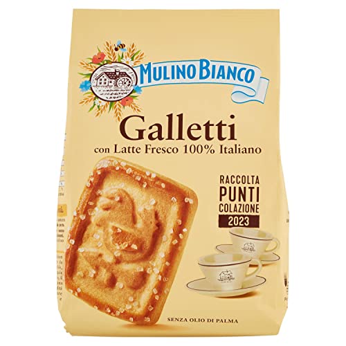 Weiße Mühle Kekse Frollini Galletti mit frischer Milch, 100% italienisch, 350 g