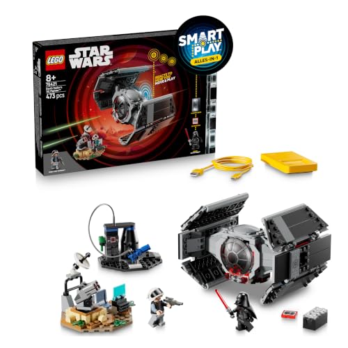 LEGO Star Wars SMART Play: Darth Vaders TIE Fighter - interaktives Spielzeug - All-in-1-Spielset - EIN SMART Brick reagiert darauf, wie du spielst - Geschenk für Jungen, Mädchen & Kinder ab 8-75421