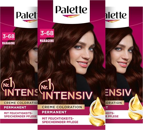 Palette Intensiv Creme Coloration 3-68/878 Mahagoni (115 ml), permanente Haarfarbe für leuchtende, langanhaltende Farbbrillanz & 100% Grauabdeckung