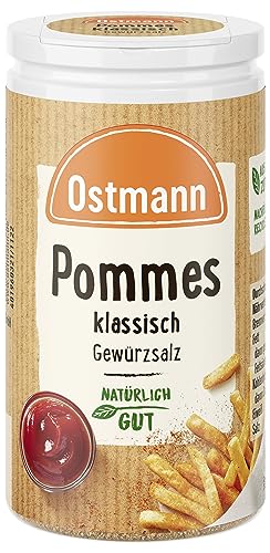 Ostmann Gewürze - Pommes Gewürzsalz | Für würzig-pikante Pommes und weitere Kartoffelgerichte | Recyclebare, nachfüllbare Streudose | 70 g im Streuer