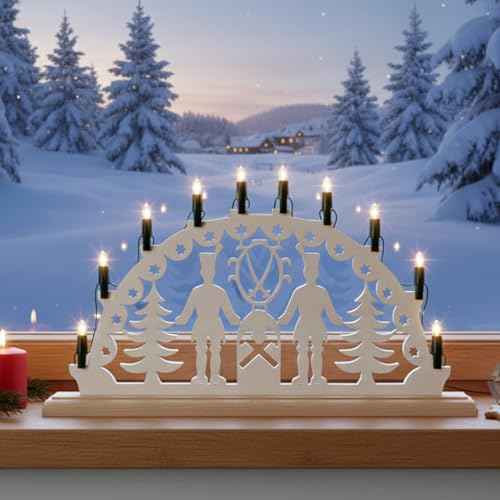 CLGarden Original NARVA Schwibbogenkette mit 10 Spitzkerzen Ersatz Lichterkette für Schwibbogen Riffelkerzen Beleuchtung warmweiß