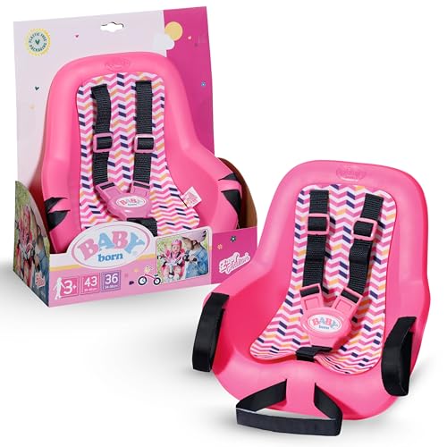 BABY born Fahrradsitz - Puppenfahrradsitz für 36cm & 43cm große Puppen - Mit Klettsystem & 3-Punkt-Gurt - Hochwertiges Puppenzubehör - Geeignet für Kinder ab 3 Jahren