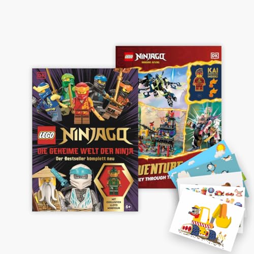 LEGO NINJAGO Buch-Set mit Lloyd & Kai Minifiguren plus 1 exklusives Postkartenset