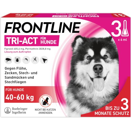 FRONTLINE TRI-ACT Hund XL gegen Zecken, Flöhe & Mücken (40 bis 60 kg)