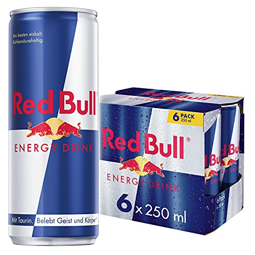 Red Bull Energy Drink - 6er Pack Dosen - Getränke mit klassischen Energie-Geschmack, EINWEG (6 x 250 ml)