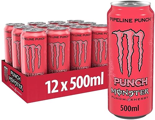 Monster Energy Pipeline Punch, 12x500 ml, Einweg-Dose, mit einem Mix aus Maracuja, Orange und Guave