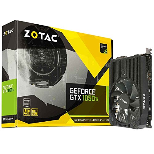 ZOTAC GeForce GTX 1050 Ti Mini Grafikkarte (NVIDIA GTX 1050 Ti, 4GB DDR5, 128bit, Base-Takt 1303 MHz, Boost-Takt 1417 MHz, 7 GHz)