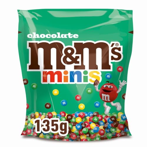 M&M's Minis Chocolate Schokolinsen, bunte Zuckerhülle, Snack-Format 135g