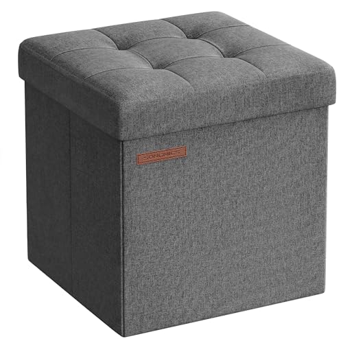 SONGMICS Aufbewahrungshocker, faltbar, 30 x 30 cm, belastbar bis 130 kg