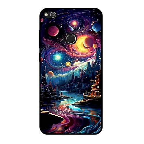 KARTXITAI Hülle Kompatibel mit Huawei P8 Lite 2017/P9 Lite 2017, Stoßfeste Schutzhülle mit Weiche Silikon Bumper Case Handyhülle Anti-Kratzt Leichtes Matt Finish Rückseite - Architektur