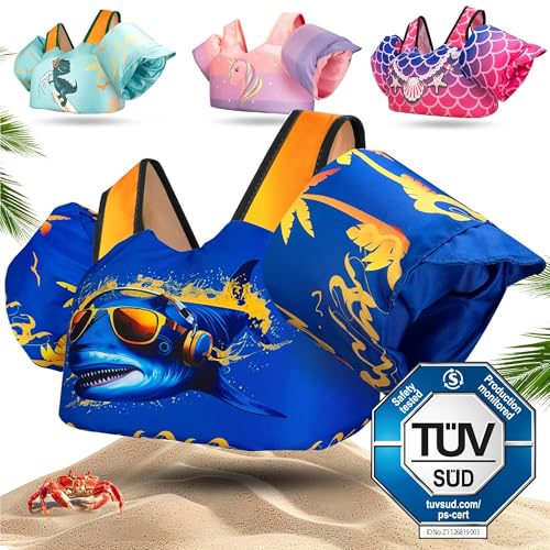 KIDVERSE Schwimmweste Kinder 3-6 Jahre - Geprüfte Qualität - Schwimmweste mit Schwimmflügel für Kinder - Schwimmhilfe für Jungen & Mädchen bis 30kg - Auftriebsweste - Schwimmtraining