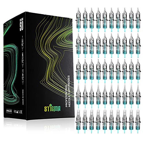 50 Pcs Tattoo Cartridges Nadeln Einweg Mixed # 12 Standard Round Liner Curved Magnum Shader 3RL 5RL 7RL 9RM 15RM EN02B-50KIT-X