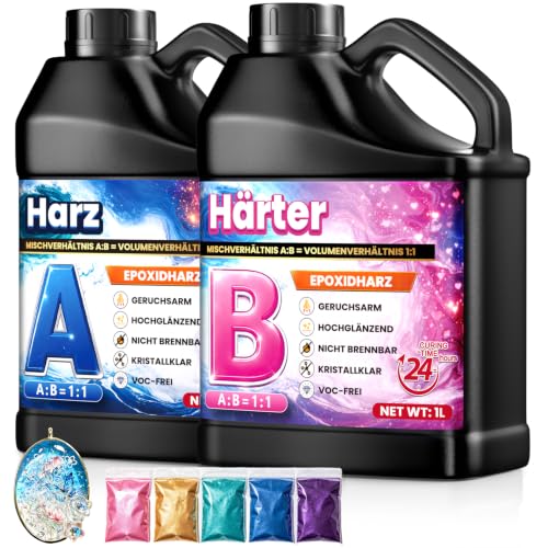 2L Epoxidharz Set Anfänger - Transparent Gießharz mit Härter