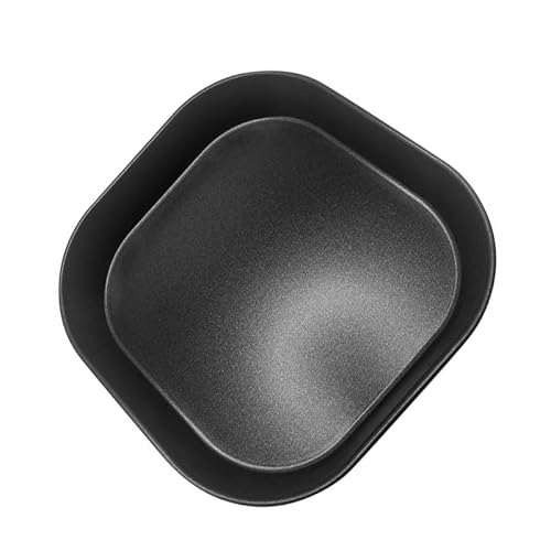 URPIZY Kuchenbackf¨¹rm aus Kohlenstoffstahl f¨¹r HEI?luftfritteuse, 20x20x3,5 cm, schwarzes Backzubeh?r, langlebig und leicht zu reinigen