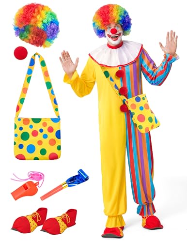 Spooktacular Creations Halloween-Kostüm für Erwachsene, Unisex, bunt, Clown-Kostüm, XL