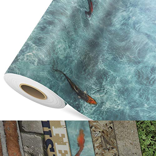 casa pura CV Bodenbelag Koi - extra abriebfester PVC Bodenbelag (geschäumt) - Foto-Druck Koi Karpfen - Oberfläche strukturiert - Meterware (200x200 cm)
