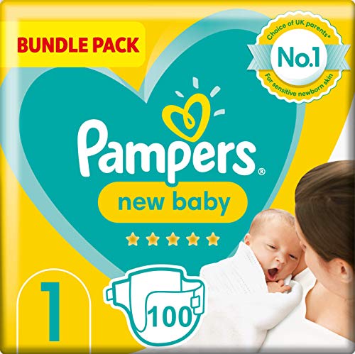 Pampers (Alte Version), Größe 1, 2 x 50 Windeln, 2 kg-5kg, Monatskarton, 2 Stück