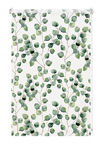 GARDINIA Rollo ohne Bohren, Zum Klemmen, Blickdicht, Sichtschutz, Blendschutz, Inkl. Aller Montage-Teile, Digiprint Isabella, Weiß/Dekor, 90 x 150 cm