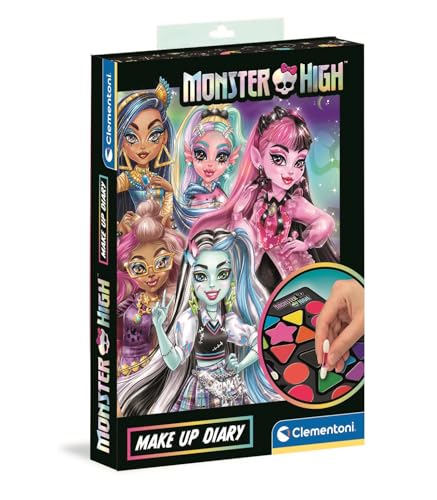 Clementoni Monster High Make Up Diary, Baby Make-Up Set, Spielzeug für Mädchen ab 6 Jahren, Mehrfarbig - 50881