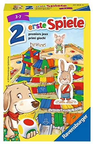 Ravensburger 23354 - Zwei erste Spiele, Mitbringspiel für 2-4 Spieler, Kinderspiel ab 3 Jahren, kompaktes Format, Reisespiel, Brettspiel