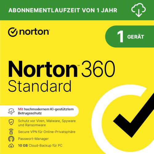 Norton 360 Standard 2026 | 1 Gerät | 1 Jahr | Aktivierungscode per Email