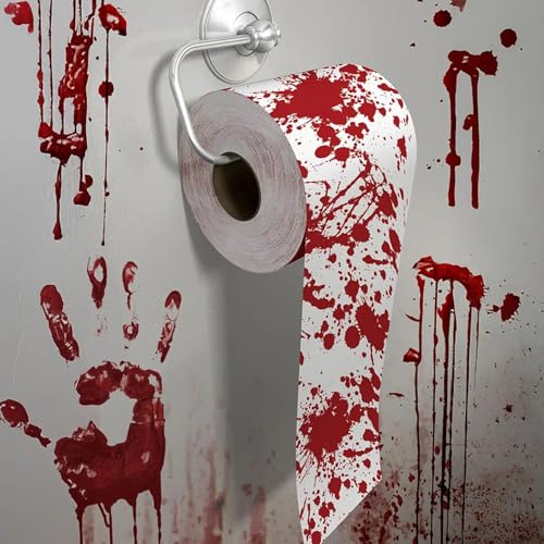 CREATIV DISCOUNT Halloween Scherzartikel blutiges Toilettenpapier, 30m