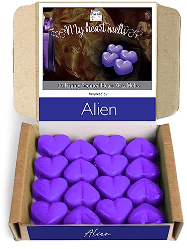 Alien-Wachsschmelzen – 16 x 5 g herzförmige Sojawachsschmelzen, vegan und haustierfreundlich, in einer Geschenkbox