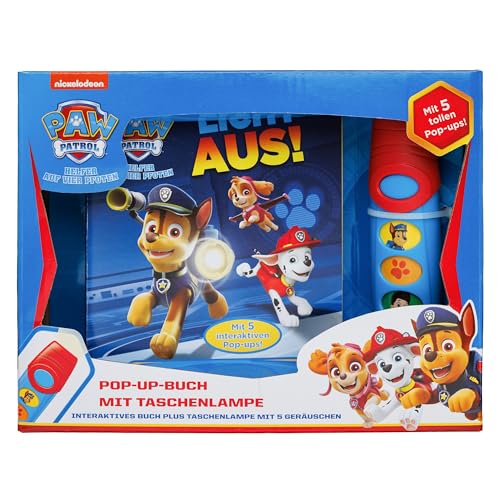 PAW Patrol, Licht aus! - Pop-up-Buch mit Taschenlampe - Bilderbuch mit 5 coolen Geräuschen: Interaktives Buch plus Taschenlampe mit 5 Geräuschen. Mit 5 interaktiven Pop-ups!