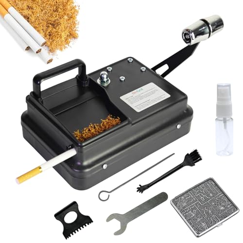 BeGrit Zigarettenstopfmaschine Stopfmaschine für Zigaretten 8mm Zigarettenfertiger Hebel Zigarettenstopfmaschine Manuelle Zigarettenhülsen Stopfmaschine Zigarettenstopfer mit Zubehör Aufbewahrungsbox