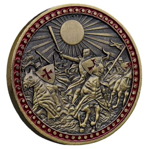 Keuyeo Tempelritter-münze, Kreuzritter-gedenkmünze, Vintage-herausforderungsmünze, Heilige Schild-Medaille Für Kunstsammlungsliebhaber