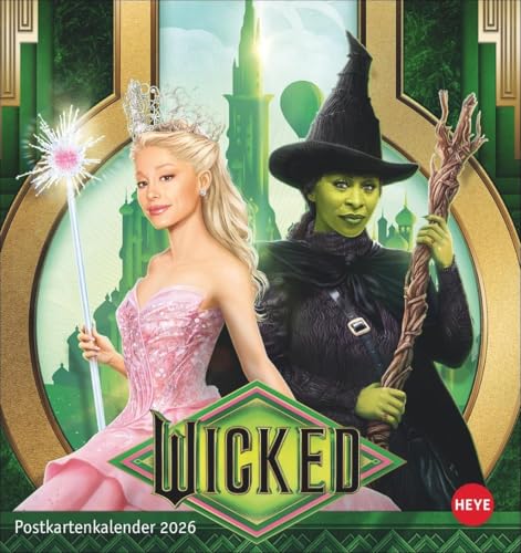 Wicked Postkartenkalender 2026: Die Hexen von Oz zum Sammeln und Verschicken: Der Kalender zum Aufstellen im Postkartenformat für alle Fans der ... – Das Musical (Postkartenkalender Heye)