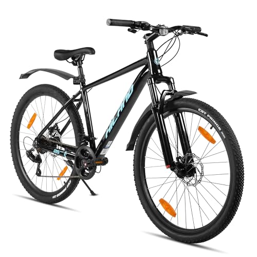 HILAND 27,5 Zoll Mountainbike für Frauen Männer, 21 Gang MTB für Erwachsene mit Aluminiumrahmen, Doppelscheibenbremsen, Herren und Damen Mountainbike mit Ständer, Schwarz/Grün/Blau/Lila