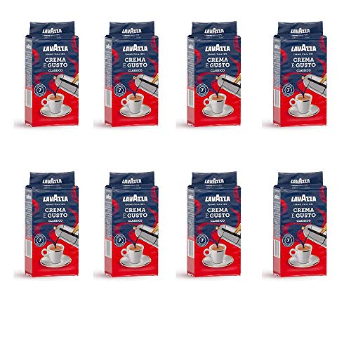 8x LAVAZZA CREMA E Gusto Classico 250g Kaffee gemahlen Italienisch