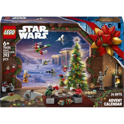 LEGO Star Wars Adventskalender 2026 | 75456 | Spielzeug ab 6 Jahren für Jungen, 24 Überraschungen, 4 Minifiguren, IG-11 Droid & Grogu Figur, Weihnachten, 293 Teile