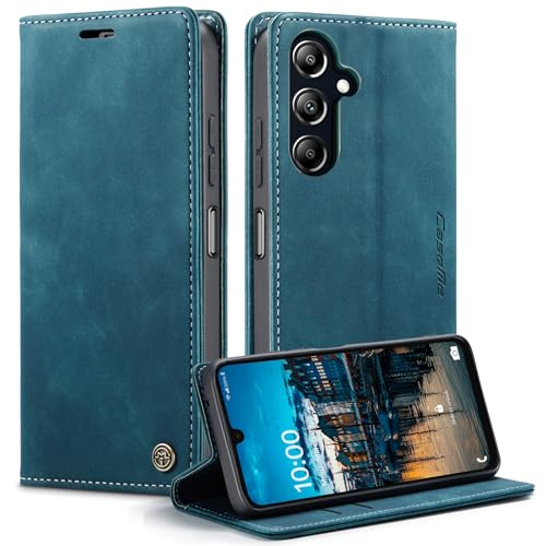 KZB Handyhülle für Samsung Galaxy A16 5G/4G Hülle Premium Leder Klappbar Tasche Flip Case Magnet Kartenfach Standfunktion Klapphülle Schutzhülle für Samsung Galaxy A16 5G/4G - Blaugrün