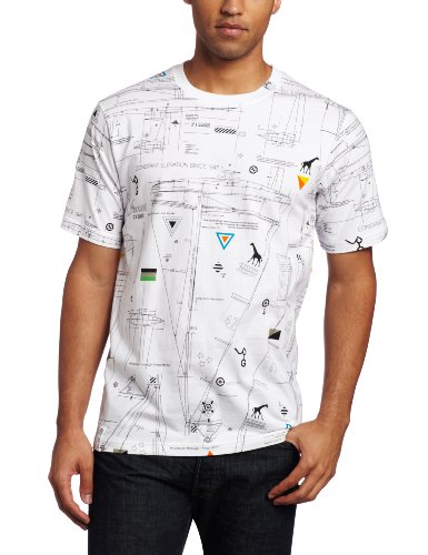 LRG Herren Tech Nautical T-Shirt, Weiß, Large
