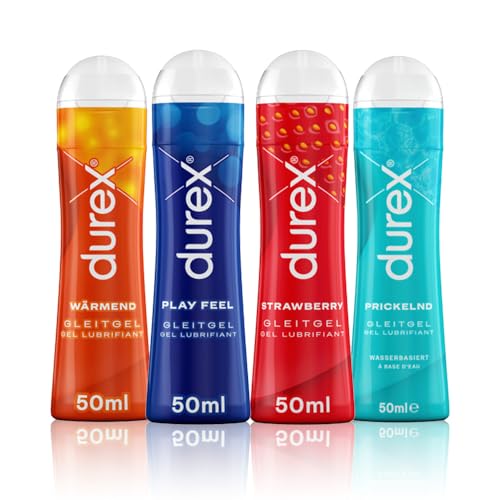 Durex Play Gleitgel Durex Play Gleitgel Vielseitige Mixpackung für Frauen & Männer - Set mit Gleitmittel auf Wasserbasis für Sex, kondomgeeignet 200ml (4 x 50 ml)