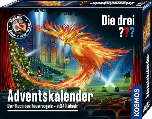 Die DREI ??? Adventskalender 2026, Der Fluch des Feuervogels in 24 Rätseln