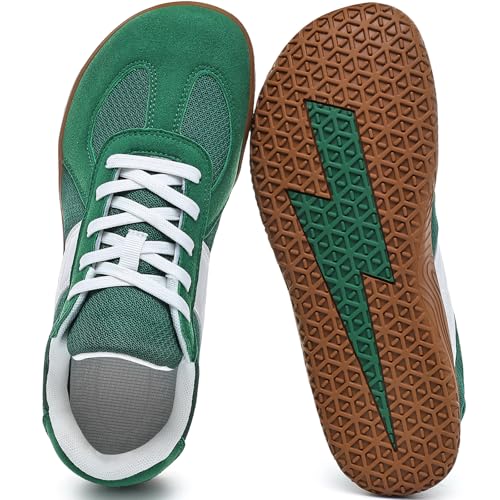 ziitop Barfußschuhe Sneaker Damen Herren mit Breite Zehenbox Grün 39 EU