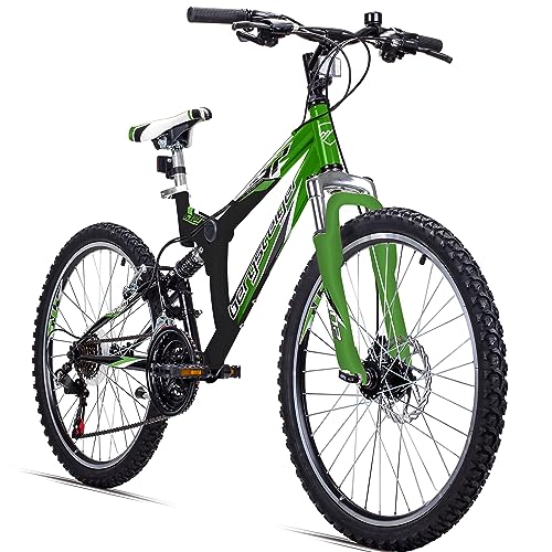 Bergsteiger Montreal 24 Zoll Kinderfahrrad Fully Mountainbike 18 Gang