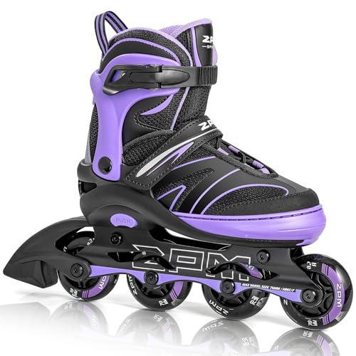 2PM SPORTS Größen Verstellbar Inliner für Kinder, Mädchen Jungen Inline Skates mit 82A PU Rollen für Damen/Herren Youngster Anfänger