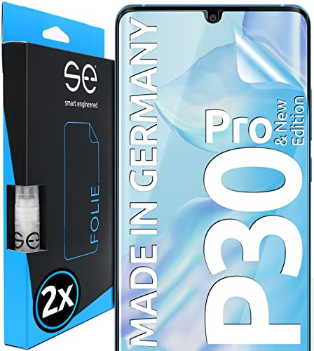 2x se® 3D SCHUTZFOLIE Transparent für Huawei P30 Pro,Selbstheilend, 100% Fingerabdruck & FaceID kompatibel, einfache blasenfreie Installation, Ultra-Klar, Stoß-Kratzfest, aus Deutschland