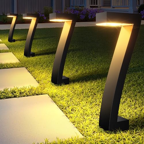 GEARLITE Solarlampen für Außen Garten, 4 Stück Stilvoll Solarleuchten für Außen Extrem Hell mit 1200 mAh Batterie, IP65 Wasserdicht Auto Ein/Aus Solarlampe Garten Deko für Rasen Terrasse Weg