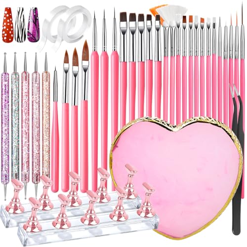 FANDAMEI Nagel Pinsel Set, Nagelpinsel, Nägel Zubehör, Nail Art Pinsel Set