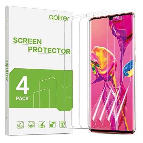 apiker 4 Stück Schutzfolie für Huawei P30 Pro, Huawei P30 Pro Displayschutzfolie, Anti-Kratzen, Anti-Öl, Anti-Bläschen, Hohe Definition, Hohe Empfindlichkeit