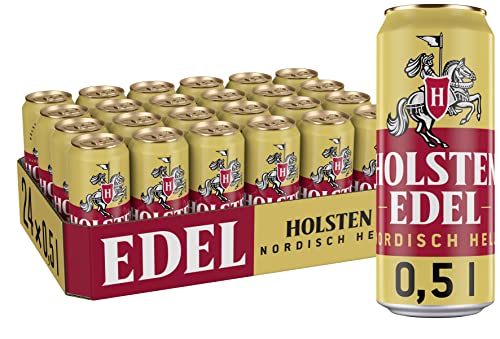 Holsten EDEL 4,8 % Vol. |24 Dosen Helles Bier 0,5 unvergleichlich mild und süffig im Geschmack | Bierdose Einweg (24 X 0.5 L)